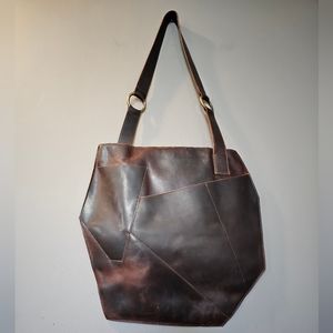 Kiko Cross Over Tote Worn Brown Leather OS